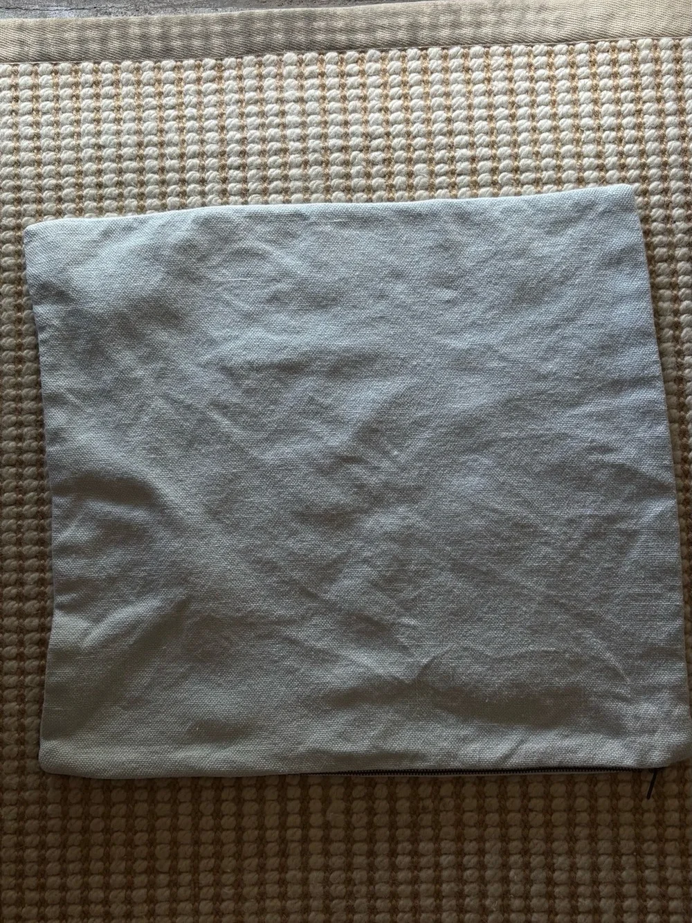 Crate&Barrel European flax linen pale blue couch pillows